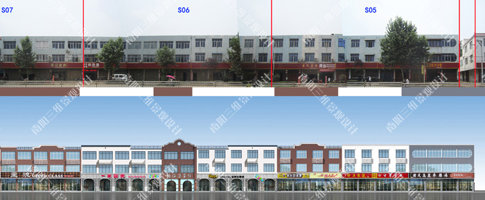 街景改造-街景改造,沿街建筑立面改造,沿街立面综合整治,南阳效果图